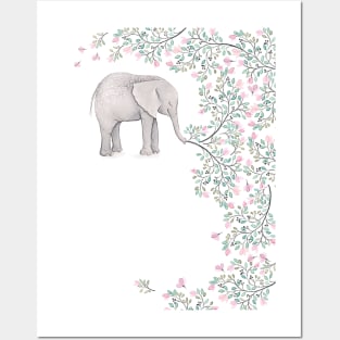 Sprng Baby Elephant Posters and Art